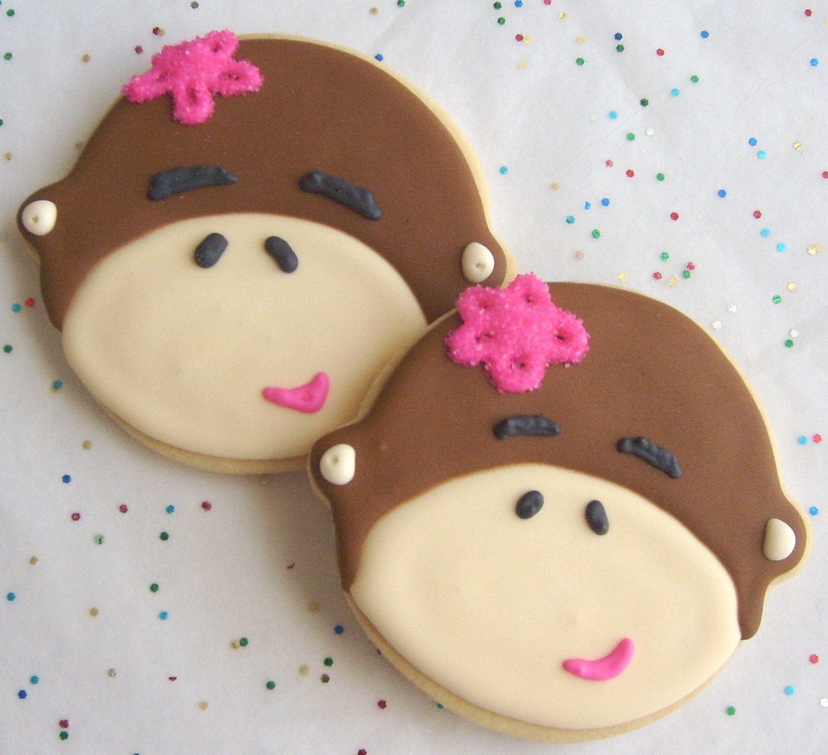 Lil Monkey Cookie Favors - Monkey Cookies - Monkey Decorated Cookies - 1 Dozen