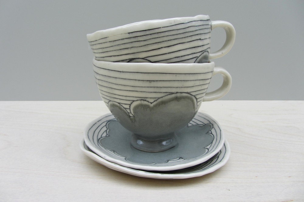 Coffee for a Cloudy Day, Cappuccino Cup and Saucer
