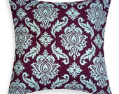 Cushion Cover Throw Pillow Damask Purple Pillow Cover - Damask Plum