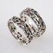 Medieval Wedding Band Set - Made from Silver with Rubies & Diamonds