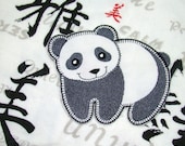 Vintage style Panda (Applique)  embroidered patch , sew or iron on your choice