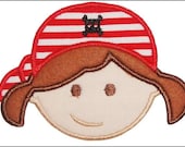 Pirate Girl   (Applique)  embroidered patch , sew or iron on your choice