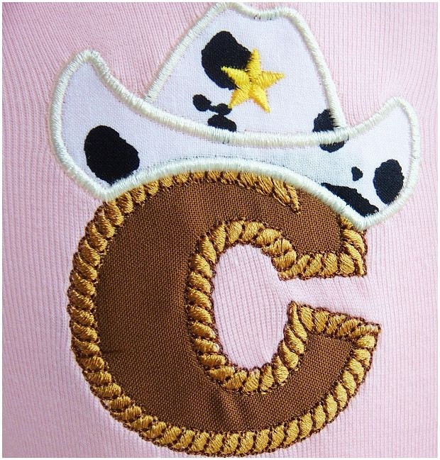 Western Letter of your choice  (Applique)  embroidered patch , sew or iron on your choice