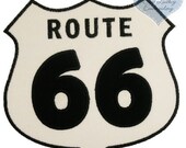 Route 66 Applique embroidered patch , sew or iron on your choice