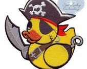 Pirate Duckie (Applique)  embroidered patch , sew or iron on your choice