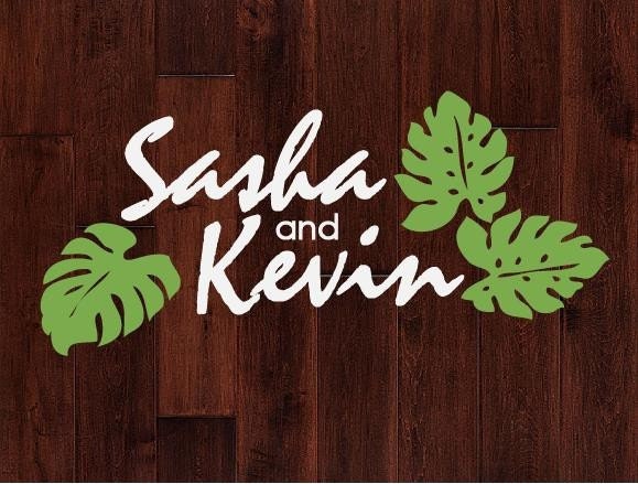 Personalized Palms Monogram Dance Floor or Wall Decal