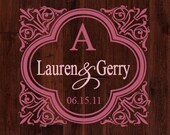Personalized Square Ornate Monogram Dance Floor or Wall - Removable Vinyl Decal Il_170x135
