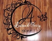 Elegant Circle Personalized Wedding Monogram Dance Floor Decal Il_170x135