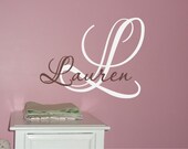 Large Aqua Monogram Wall Decal