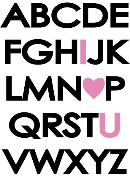 Alphabet I Love You - viny wall decal