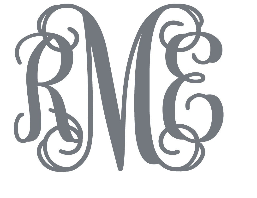 x3 5 inch monogram vinyl decals