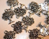 Tree Charms, Tree of Life, Money Tree, Silver Pewter, Wholesale Quantity, 50 Pieces