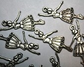 Ballerina Charms, Ballet Dancers, Silver Pewter Dance Theme, 10 Pieces