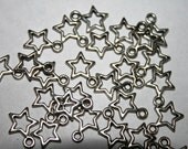 Star Charms, Teeny Tiny Stars, Starry Night, Celestial Theme, Silver Pewter, 10 Pieces, 12mm