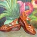 YO YO HIPPIE VEGAN CARMEL VTG 70s WEDGE SUMMER TStrap SANDALS QualiCraft