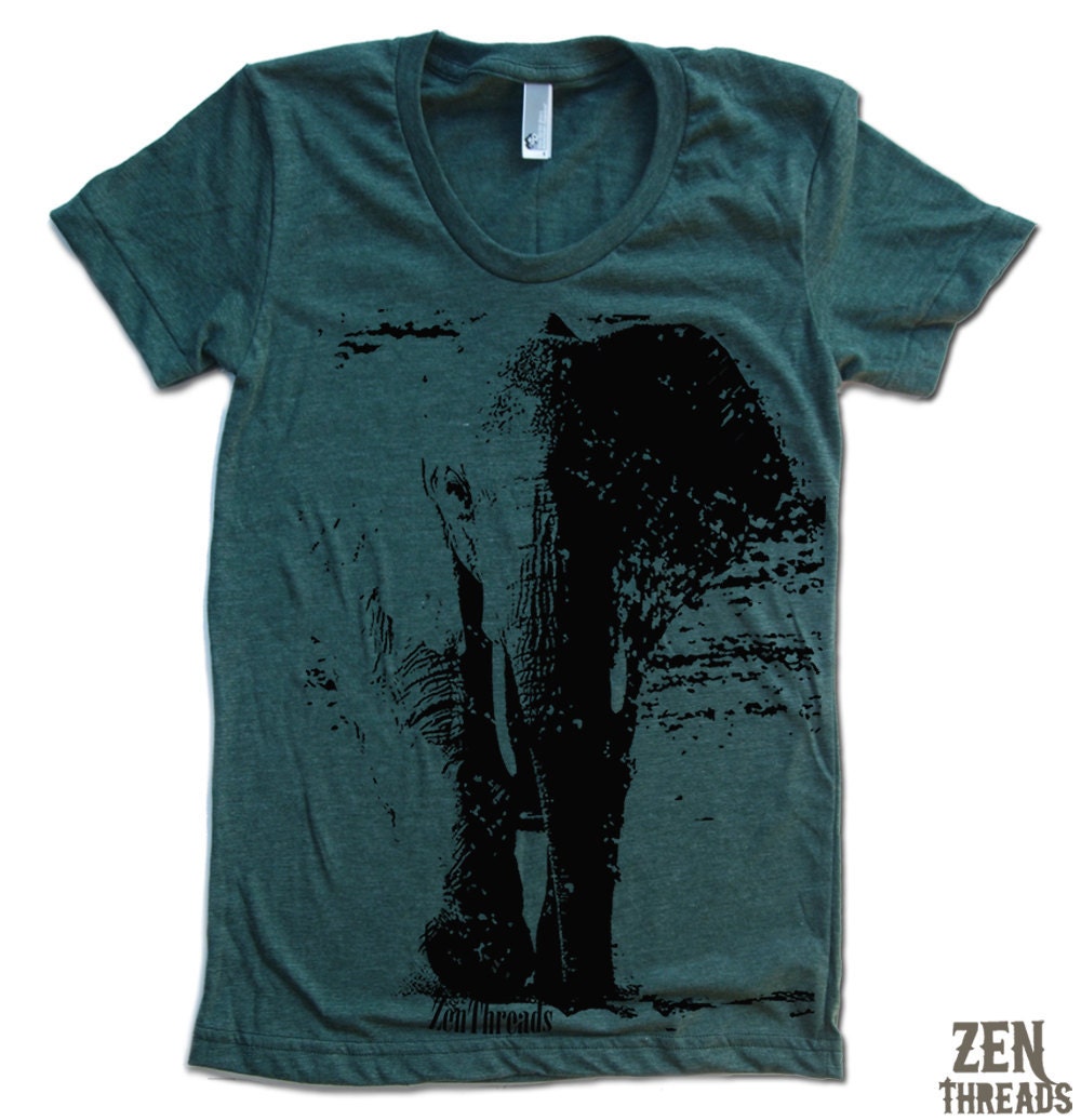 Womens Zen ELEPHANT T-Shirt american apparel  S M L XL (16 Colors Available)