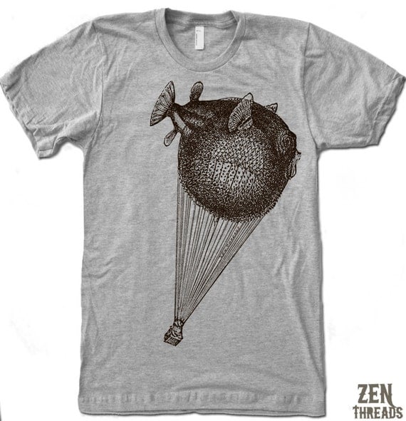 Men's BALLOON FISH t shirt american apparel S M L XL (17 Color Options)