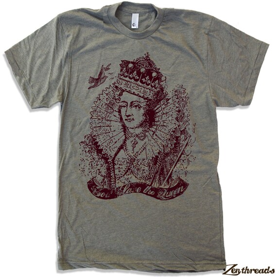 Mens - God Save the QUEEN- T-Shirt american apparel S M L XL (17 Colors Available)