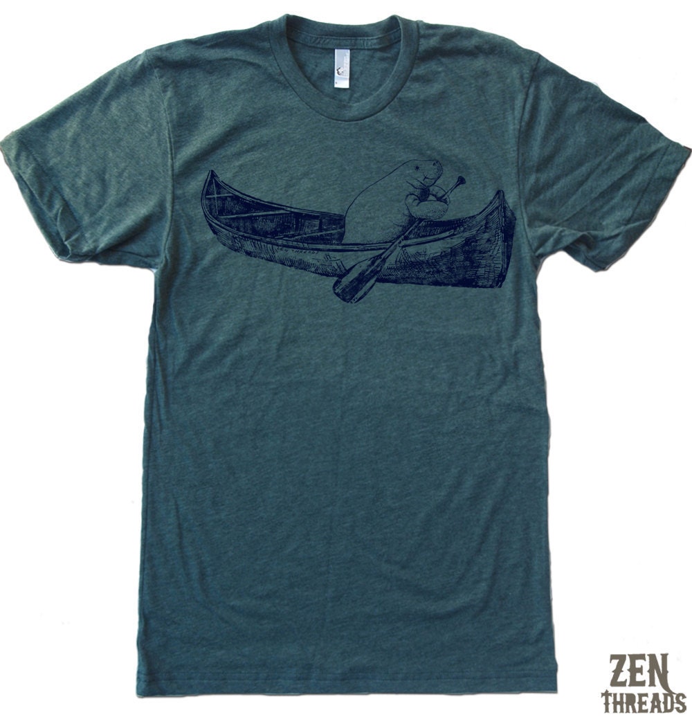 Mens MANATEE in a Canoe american apparel t shirt S M L XL (17 Color Options)