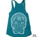Womens DAY Of The DEAD 2 american apparel Tri-Blend Racerback Tank Top S M L (9 Color Options)