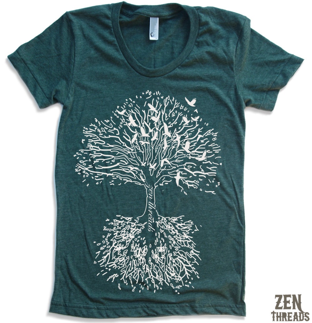 Womens ROOTS TREE t-shirt american apparel S M L XL (15 Colors Available)