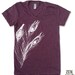 Womens Peacock FEATHERS T Shirt american apparel S M L XL (17 Color Options)