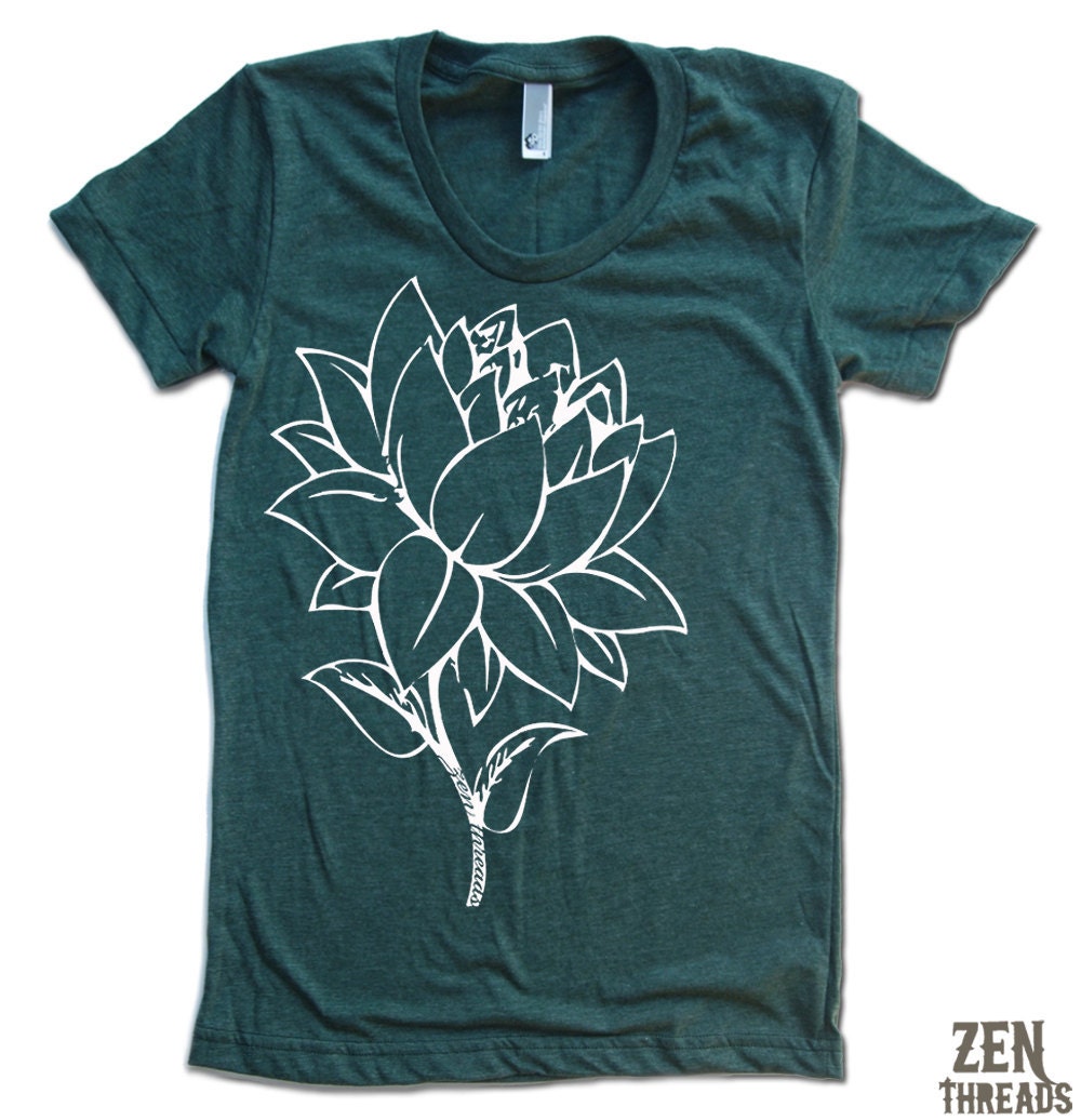 Womens LOTUS FLOWER t-shirt american apparel S M L XL (17 Colors Available)