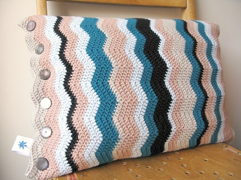 SALE - Vera... crochet 'granny cushion' cover