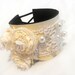 SALE Vintage chic inspired leather bracelet. Lace and leather cuff bracelet