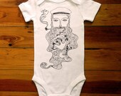 Salty Sea Captain Graphic Baby Bodysuit By TrulySanctuary, Great Baby Shower Gift, First Birthday Gift Or Party Favor
