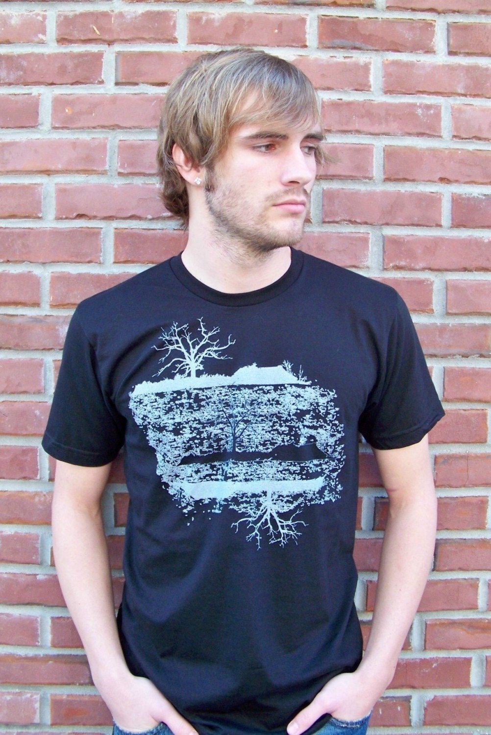 Mens t shirt - fathers day / gift for dad - Oak Tree screenprint on American Apparel - men tshirt - summer fashion