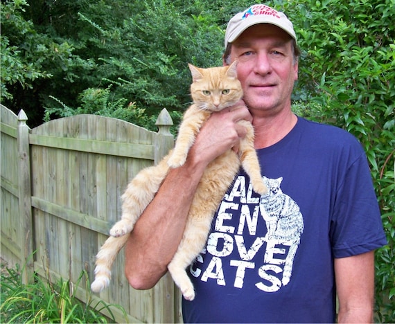 Cat Tshirt Real Men Love Cats tshirt - Mens American Apparel tee - crazy cat dude - gifts for him - summer fashion