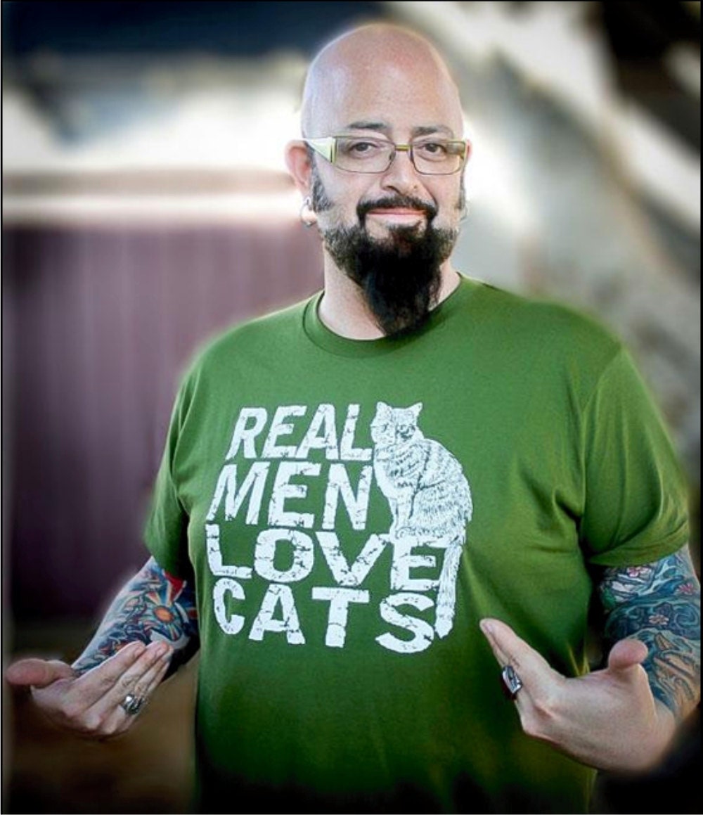 Jackson Galaxy -  Real Men Love Cats - Mens tshirt - American Apparel five colors