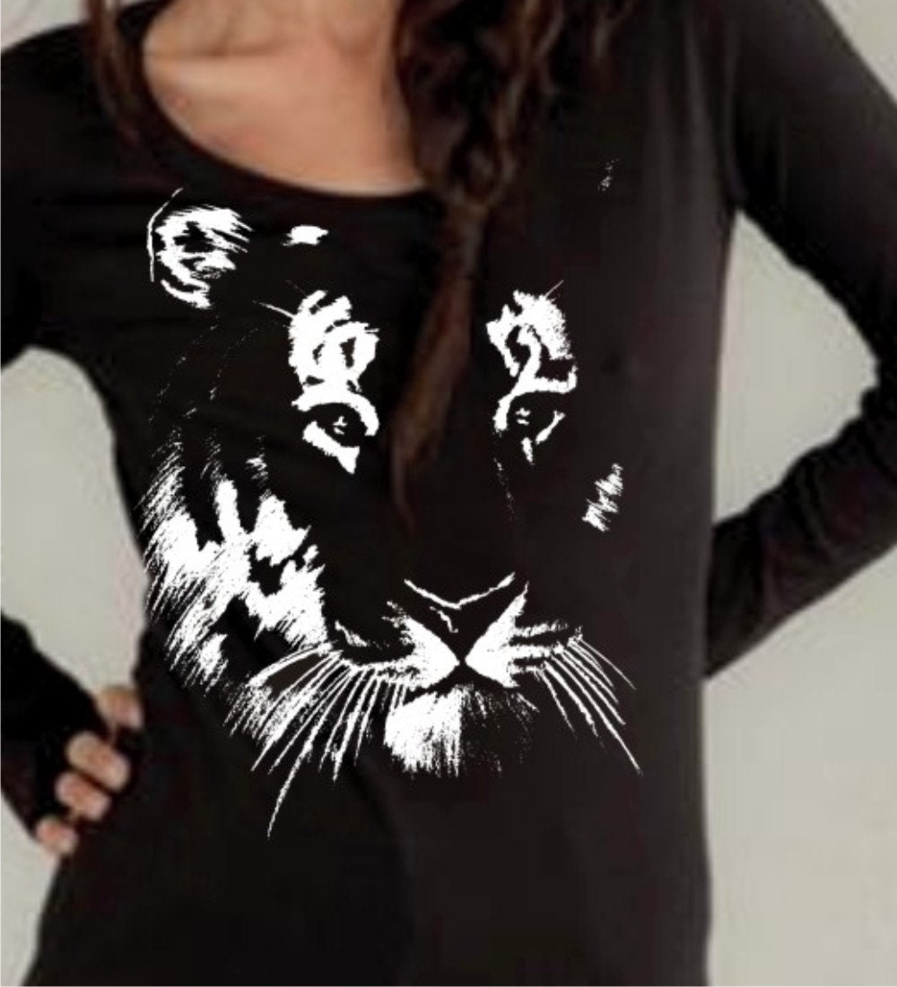 Tiger tshirt - Womens Alternative Apparel Long Sleeve scoop neck tee