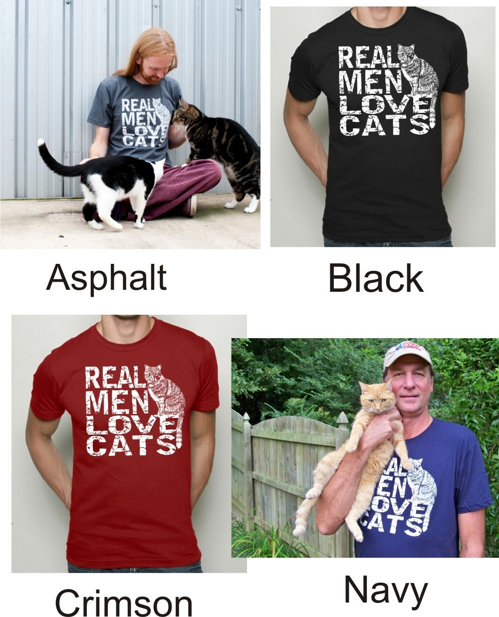 Jackson Galaxy - Real Men Love Cats - Mens tshirt - American Apparel five colors