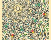 Central Park, December 3  - giclee art print abstract fine linear art print design kaleidoscope art print abstract geometric design