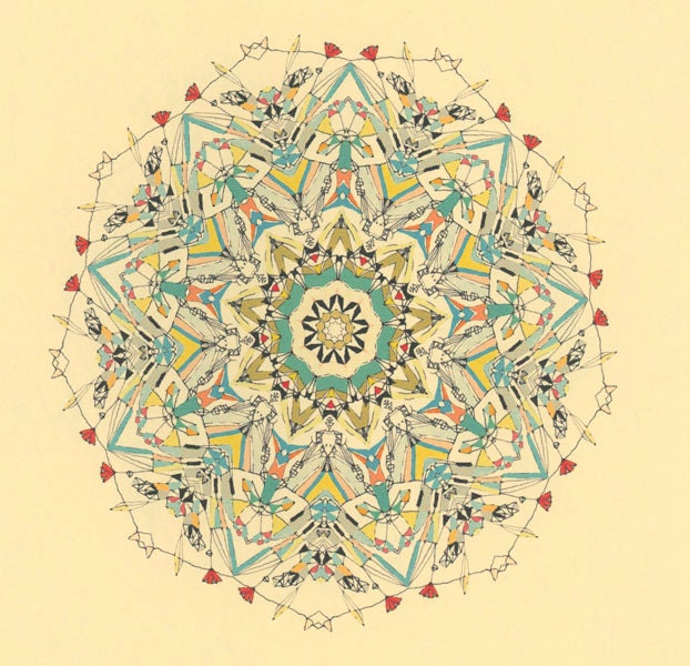 Etsy Sale - Colorful art giclee print art mandala circle art mandala print unique print cream complex mandala