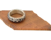 Hammered Bronze Ring with Silver Liner