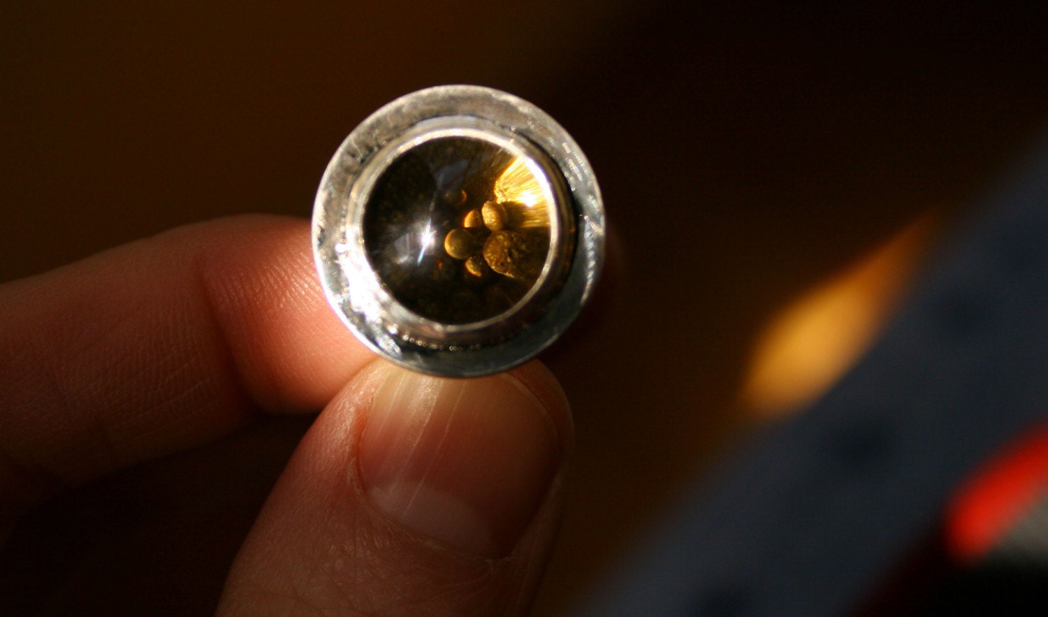 Smokey Quartz and Sterling Silver Rattle Ring