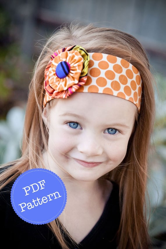 Headband Pattern. PDF Sewing Pattern for Funky Flower Headband, Reversible Cotton Fabric Head Band, Make and Sell, DIY By Angel Lea Designs