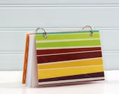 4 x 6 Index Card or Note Card Binder, Green Red Stripe