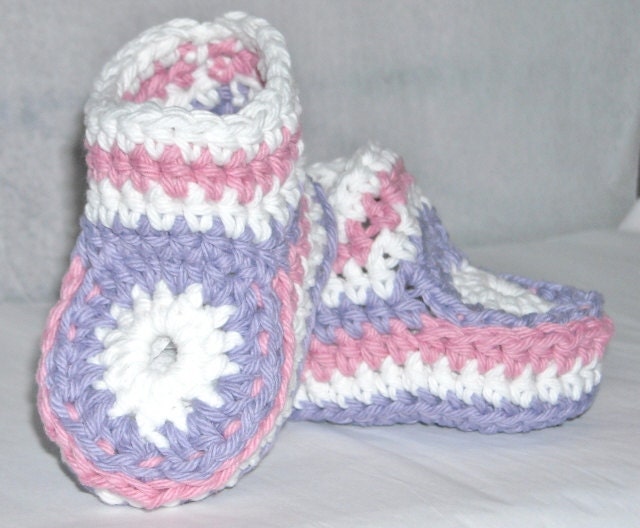6 to 12 Months Crochet Baby Toddler Moccasins Hi-Top Booties
