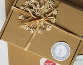Craft ecru cardboard paper packaging simple boxes set of 5