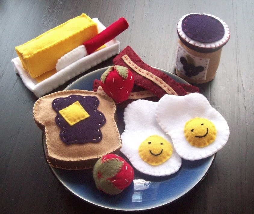 Instant Ebook Pattern - Felt Eggs and Toast Pattern - SUNNY BREAKFAST PDF Tutorial