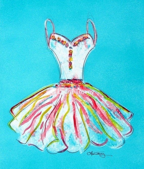 Art Print, Dress in Watercolor