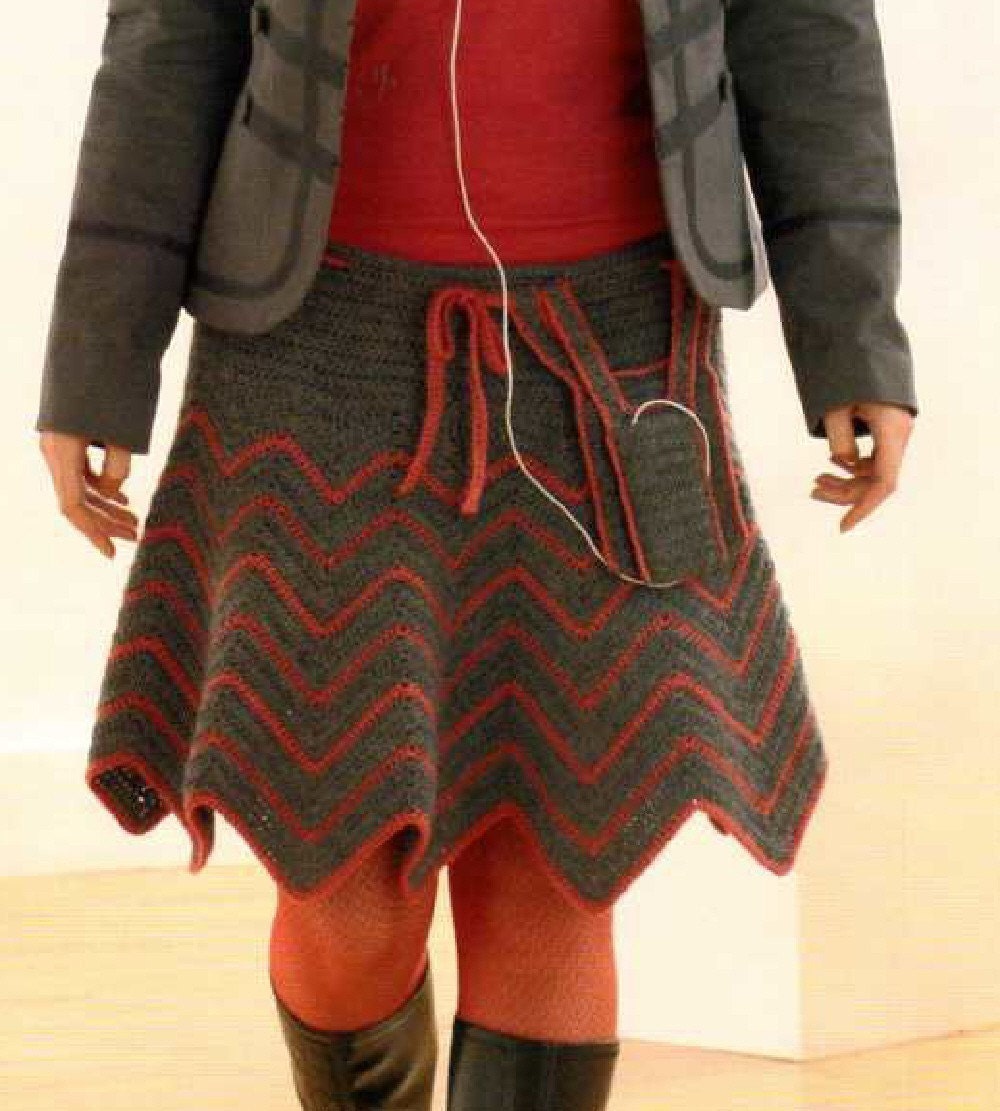 PATTERN for Crochet Skirt worked in Chevrons