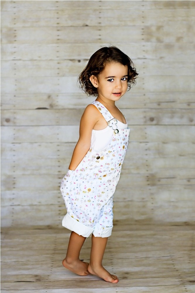 Overall in Spring Daisies and Sunflowers - Size 12/18 month (LAST ONE)