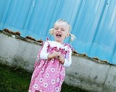 Pink Floral Smocked Dress....Free Spirit Fabric...Tunic...Skirt....6...9...12....24...2...3...4..5...6...7...8