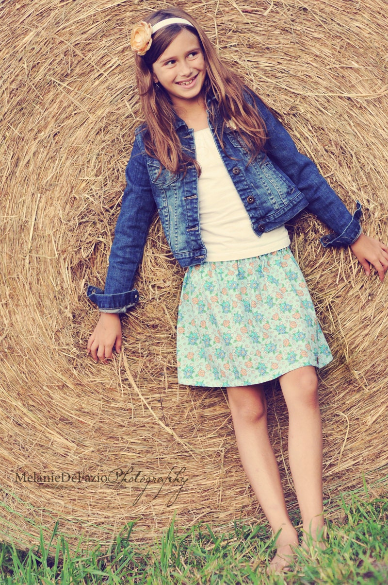 The Brooklyn Collection....Vintage Inspired floral twirl skirt...handmade childrens clothing by laken and lila