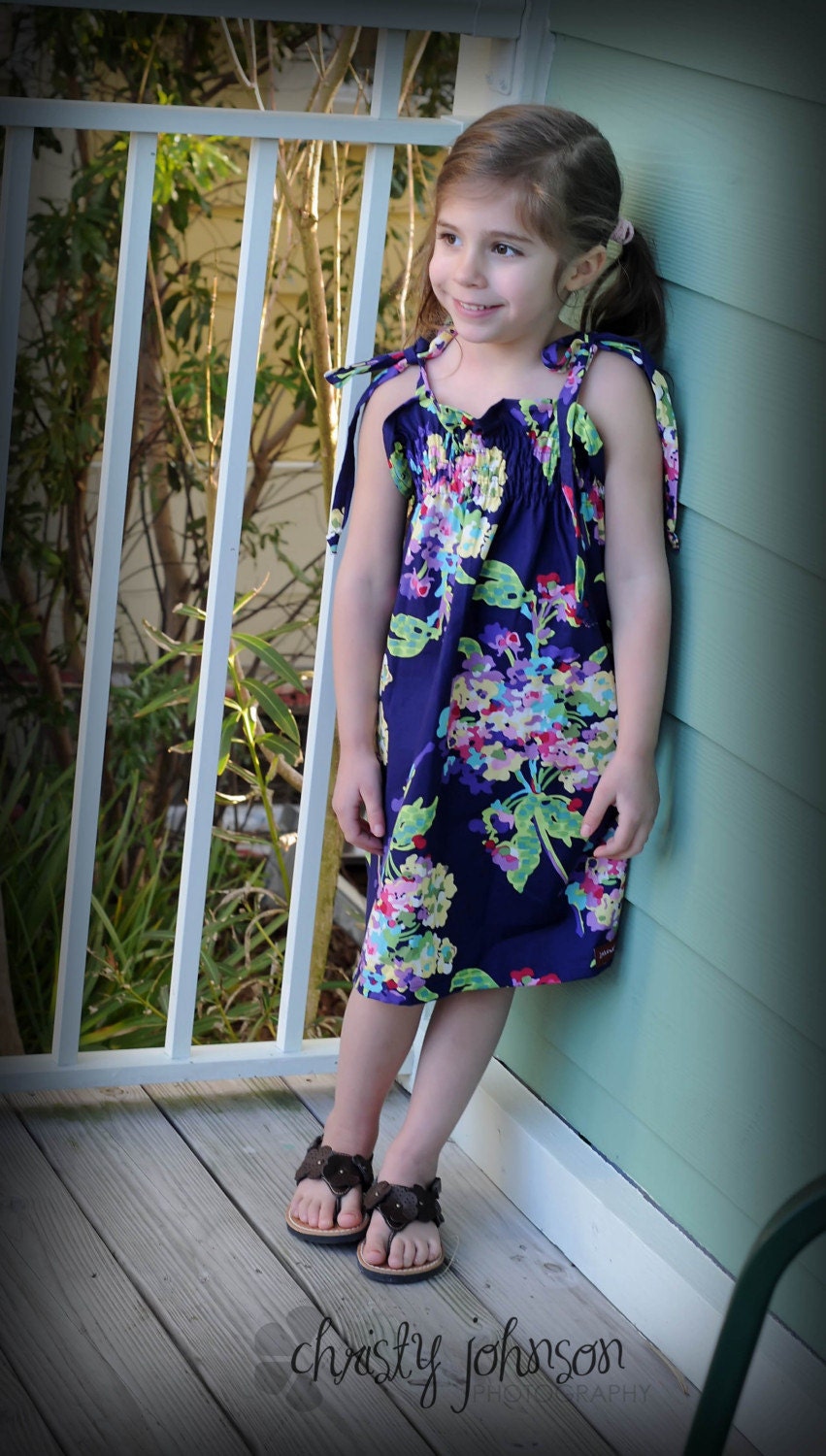 Amy Butler LOVE smocked dress.... in love water bouquet midnight...baby..toddler..girls...